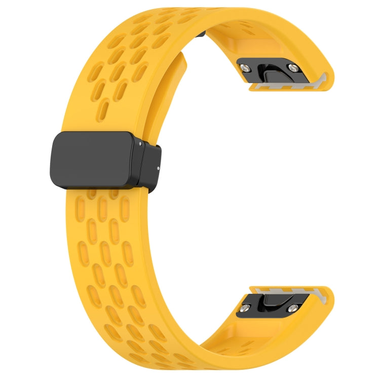 For Garmin Fenix E 47mm Hole Folding Buckle 22mm Silicone Watch Band