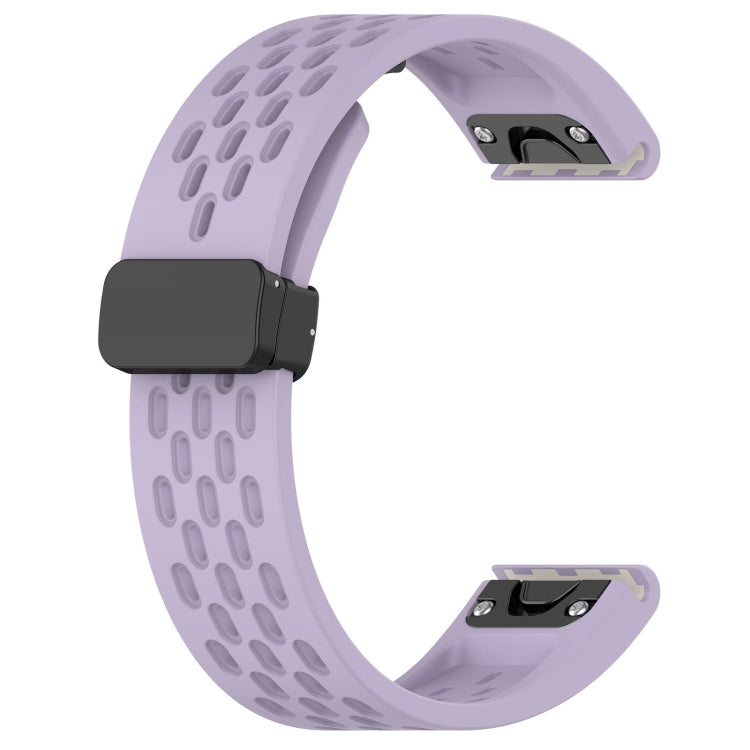 For Garmin Fenix E 47mm Hole Folding Buckle 22mm Silicone Watch Band