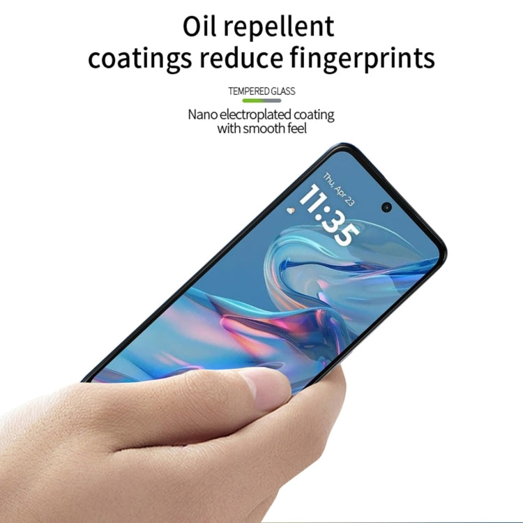 For Motorola Moto G45 MOFI 9H 2.5D Full Screen Tempered Glass Film - Black