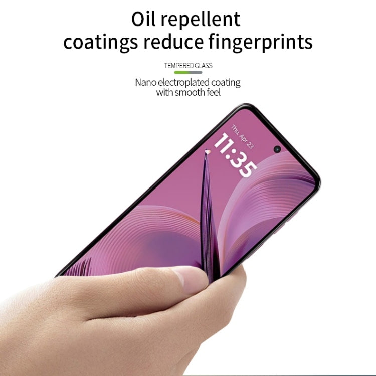 For Motorola Moto G55 MOFI 9H 2.5D Full Screen Tempered Glass Film - Black