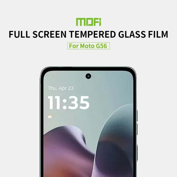 For Motorola Moto G56 MOFI 9H 2.5D Full Screen Tempered Glass Film - Black