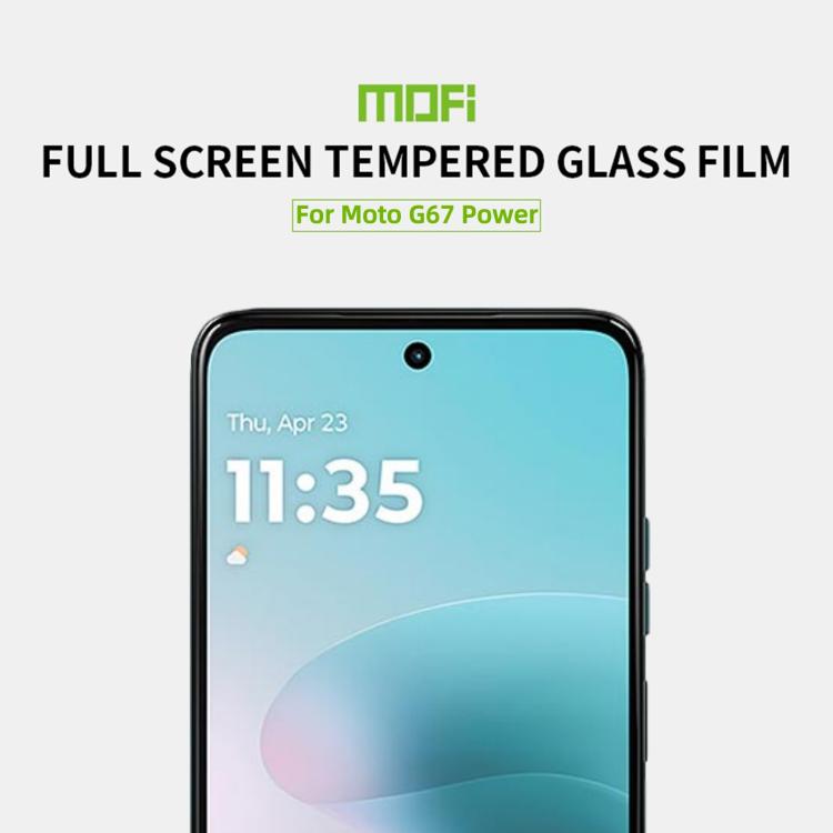 For Motorola Moto G67 Power MOFI 9H 2.5D Full Screen Tempered Glass Film - Black