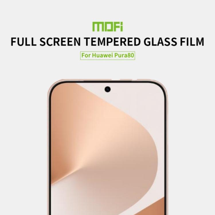 For Huawei Pura 80 MOFI 9H 2.5D Full Screen Tempered Glass Film - Black