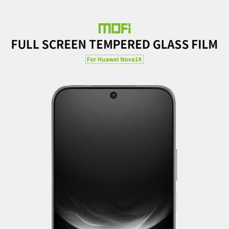 For Huawei nova 14 MOFI 9H 2.5D Full Screen Tempered Glass Film - Black