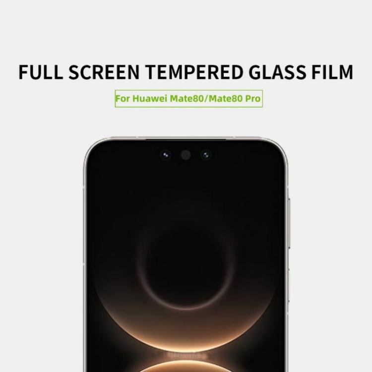 For Huawei Mate 80 / 80 Pro MOFI 9H 2.5D Full Screen Tempered Glass Film - Black