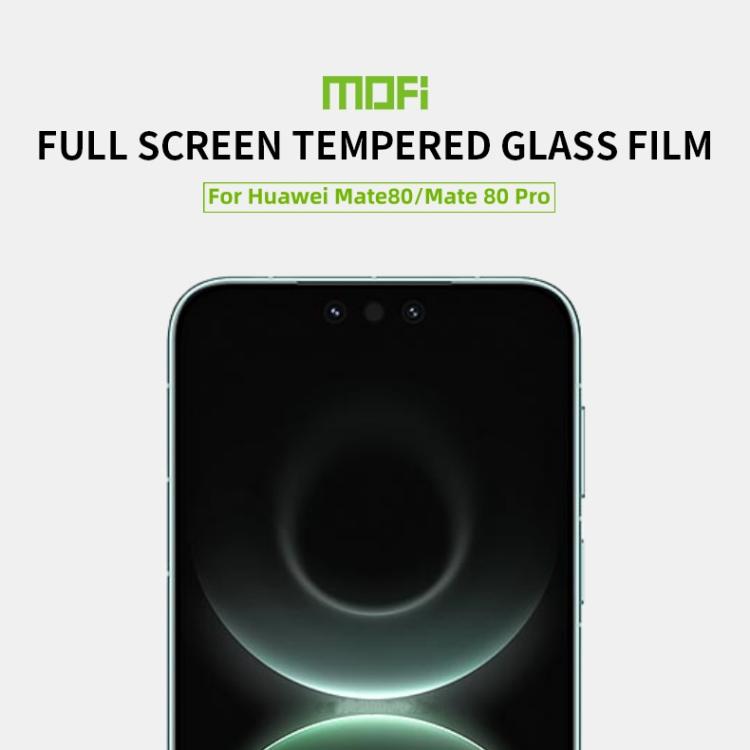 For Huawei Mate 80 Pro Max / 80 RS MOFI 9H 2.5D Full Screen Tempered Glass Film - Black