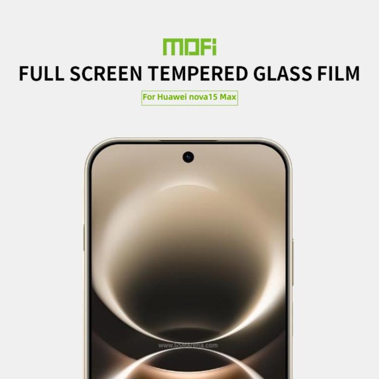 For Huawei nova 15 Max MOFI 9H 2.5D Full Screen Tempered Glass Film - Black