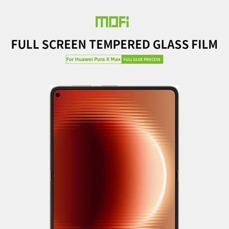 For Huawei Pura X Max Inner Screen MOFI 9H 2.5D Full Screen Tempered Glass Film - Black
