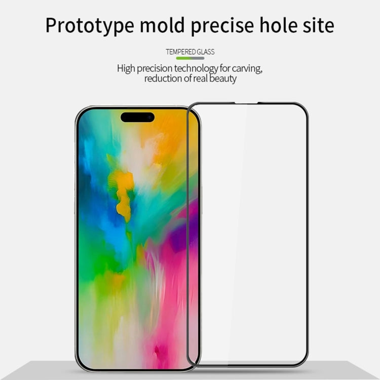 For iPhone 16 Plus MOFI 9H 3D Explosion-proof Curved Screen Tempered Glass Film - Black