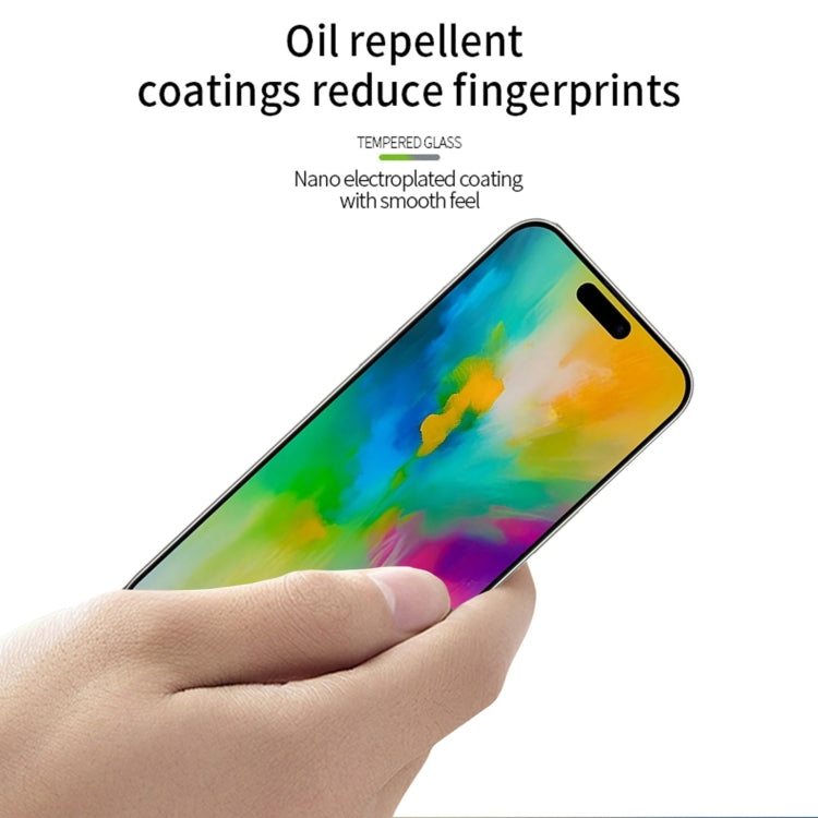 For iPhone 16 Plus MOFI 9H 3D Explosion-proof Curved Screen Tempered Glass Film - Black