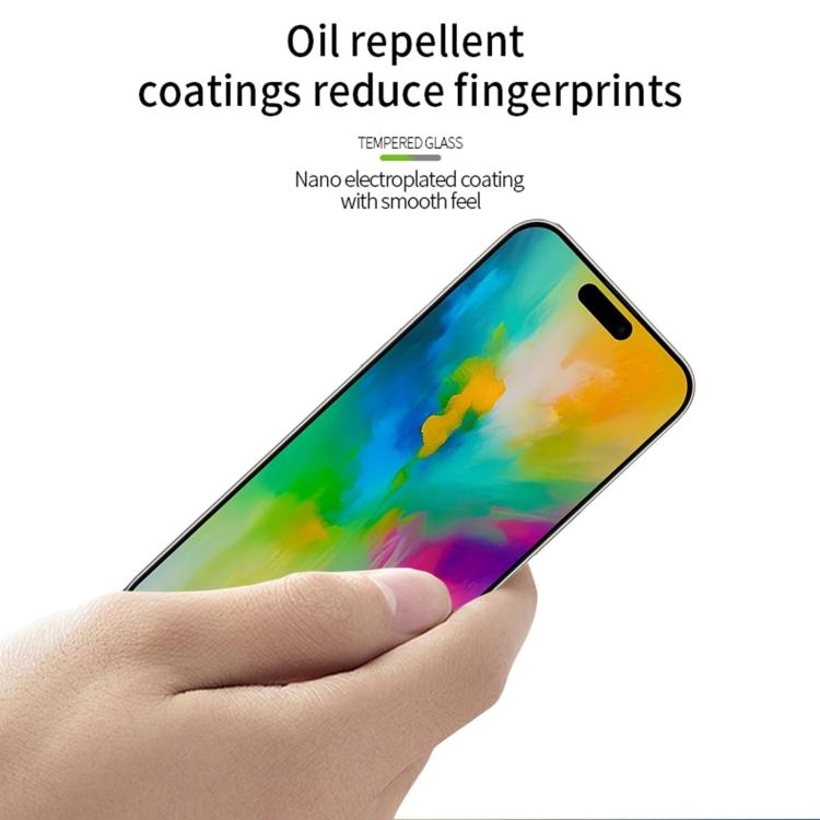 For iPhone 16 Pro Max MOFI 9H 3D Explosion-proof Curved Screen Tempered Glass Film - Black