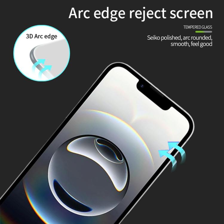 For iPhone 17e / 16e MOFI 9H 3D Explosion-proof Curved Screen Tempered Glass Film - Black