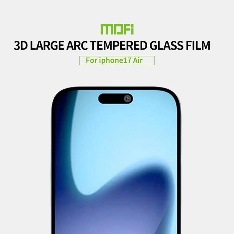 For iPhone Air MOFI 9H 3D Explosion-proof Curved Screen Tempered Glass Film - Black