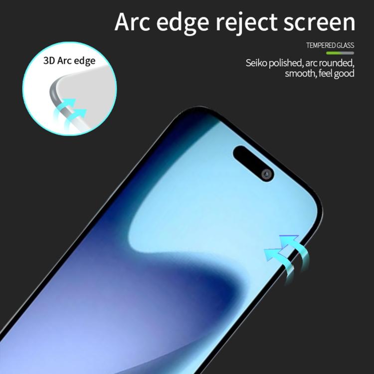 For iPhone Air MOFI 9H 3D Explosion-proof Curved Screen Tempered Glass Film - Black