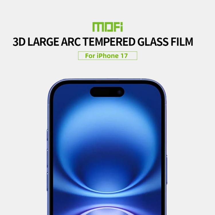 For iPhone 17 MOFI 9H 3D Explosion-proof Curved Screen Tempered Glass Film - Black