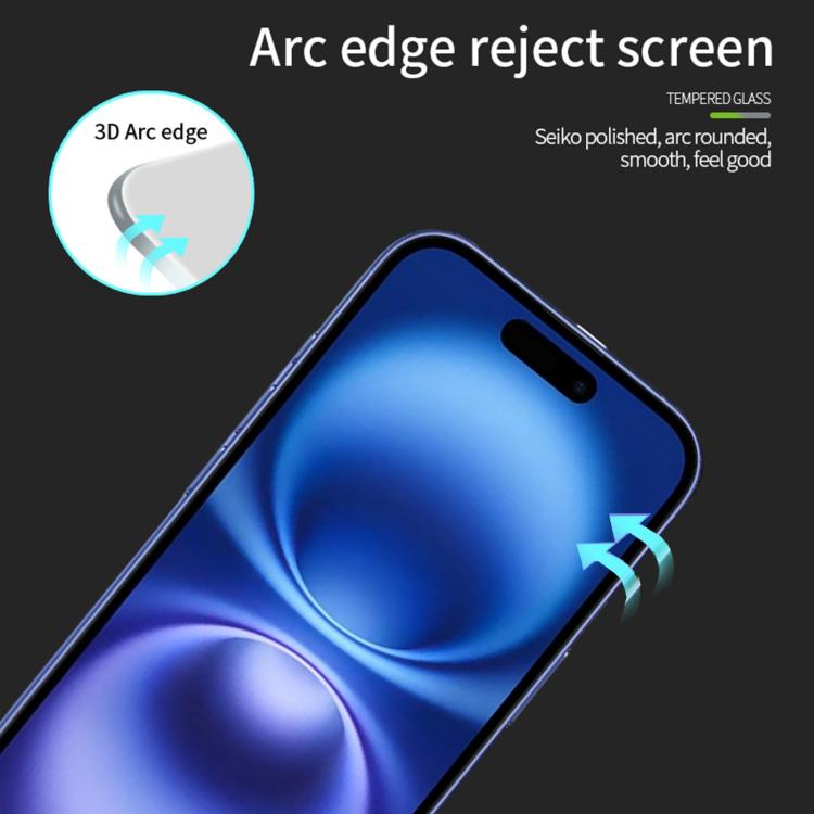 For iPhone 17 MOFI 9H 3D Explosion-proof Curved Screen Tempered Glass Film - Black