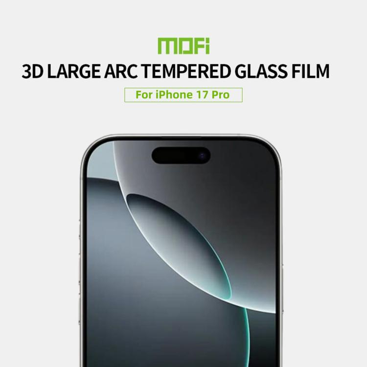For iPhone 17 Pro MOFI 9H 3D Explosion-proof Curved Screen Tempered Glass Film - Black