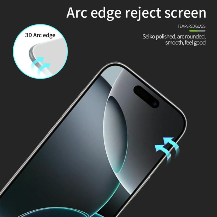 For iPhone 17 Pro Max MOFI 9H 3D Explosion-proof Curved Screen Tempered Glass Film - Black