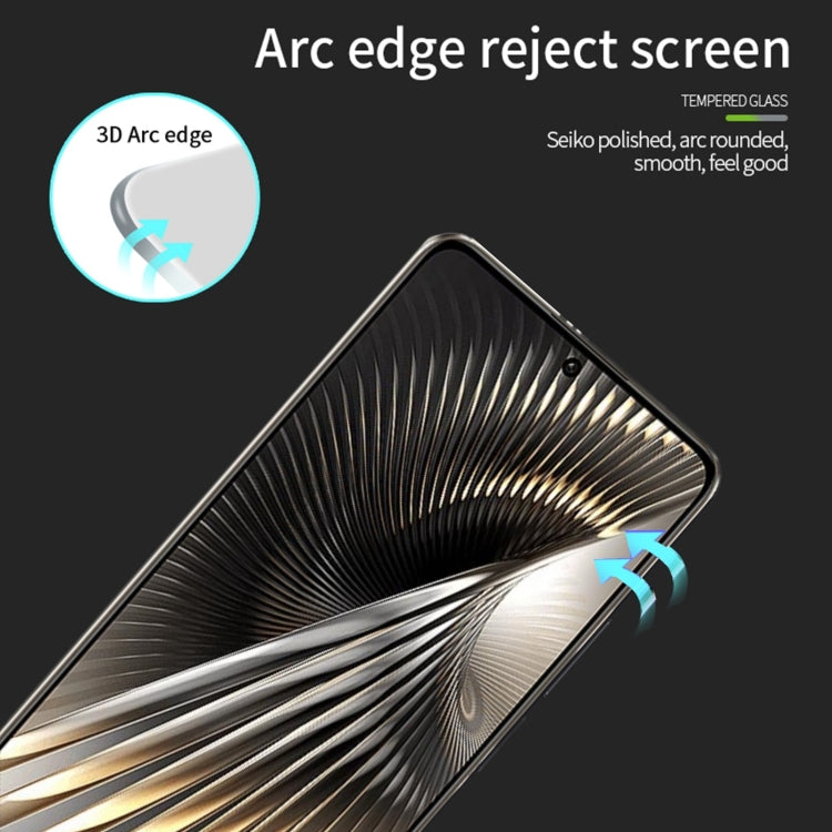 For Xiaomi Poco F6 / Redmi Turbo 3 MOFI 9H 3D Explosion-proof Curved Screen Tempered Glass Film - Black