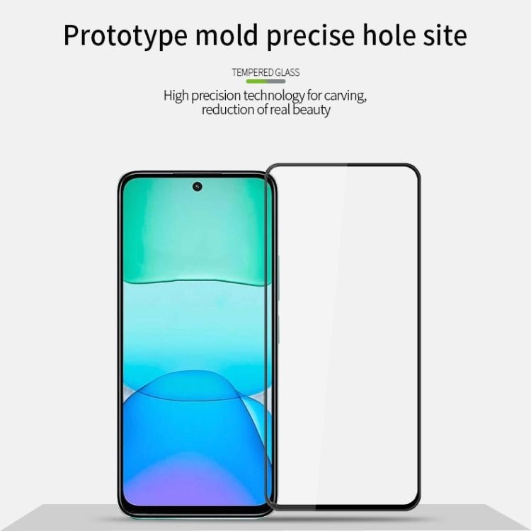 For Xiaomi Redmi 13 MOFI 9H 3D Explosion-proof Curved Screen Tempered Glass Film - Black