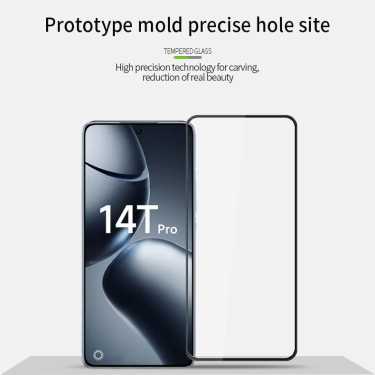 For Xiaomi 14T / 14T Pro MOFI 9H 3D Explosion-proof Curved Screen Tempered Glass Film - Black