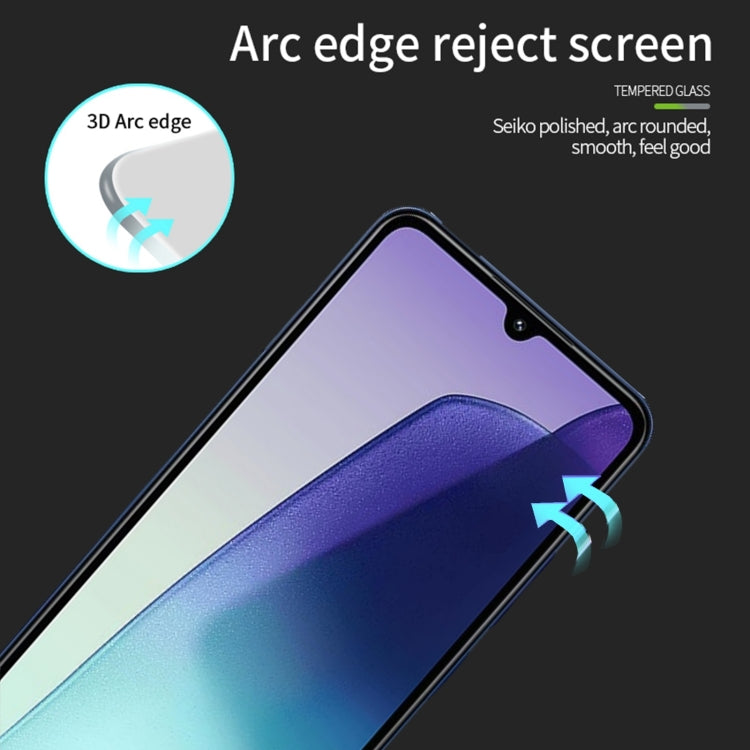For Xiaomi Redmi 14C 4G MOFI 9H 3D Explosion-proof Curved Screen Tempered Glass Film - Black