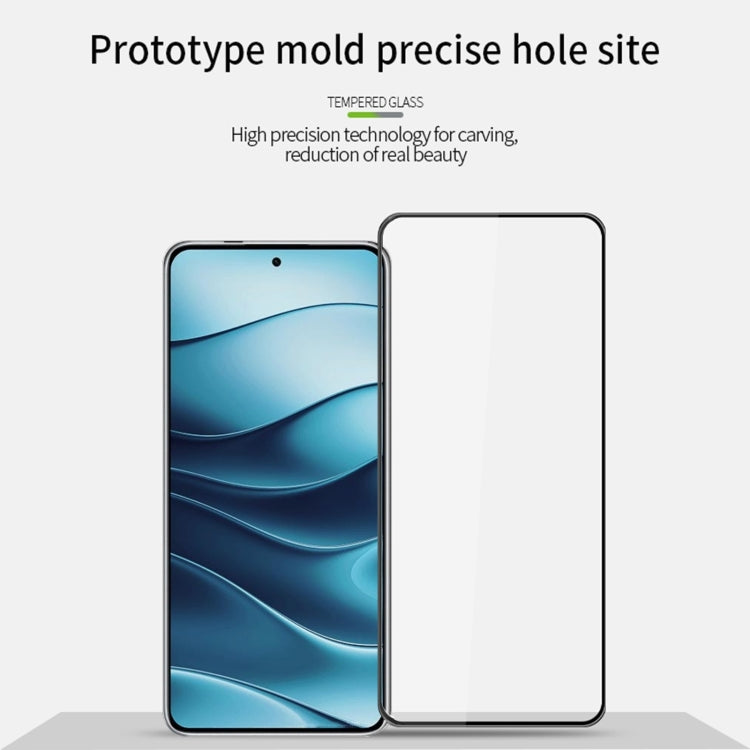 For Xiaomi Redmi Note 14 5G MOFI 9H 3D Explosion-proof Curved Screen Tempered Glass Film - Black