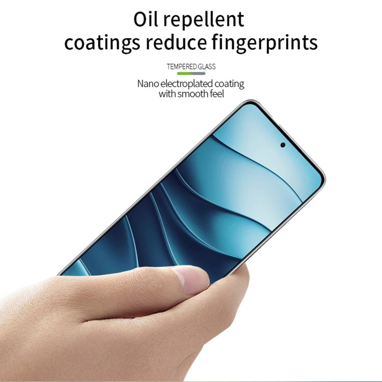 For Xiaomi Redmi Note 14 5G MOFI 9H 3D Explosion-proof Curved Screen Tempered Glass Film - Black