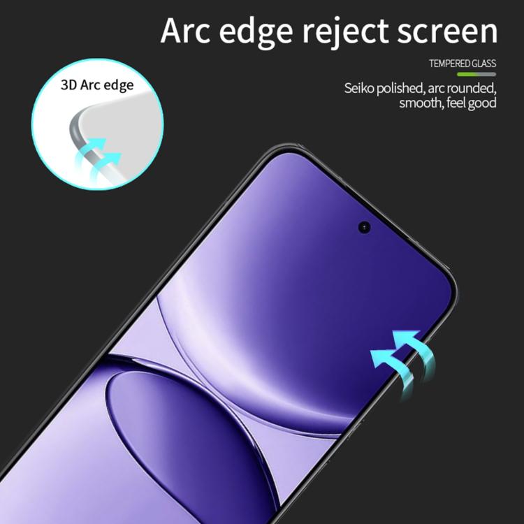 For Redmi Turbo 4 Pro MOFI 9H 3D Explosion-proof Curved Screen Tempered Glass Film - Black