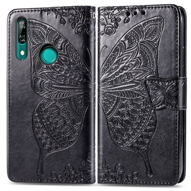 Butterfly Love Flowers Embossing Horizontal Flip Leather Case For Huawei P Smart Z with Holder & Card Slots & Wallet & Lanyard
