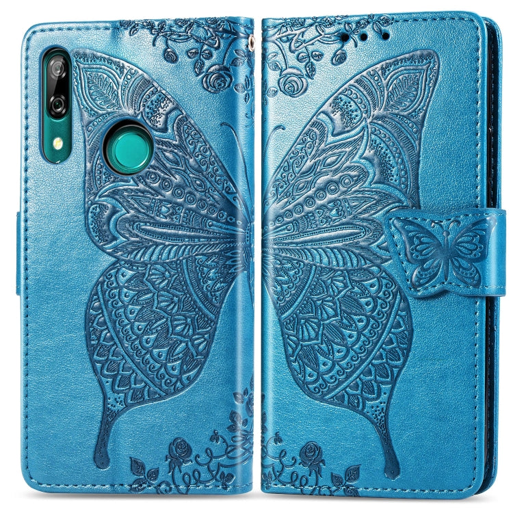 Butterfly Love Flowers Embossing Horizontal Flip Leather Case For Huawei P Smart Z with Holder & Card Slots & Wallet & Lanyard