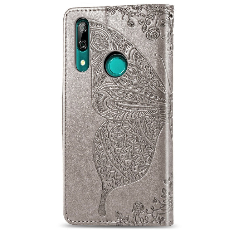 Butterfly Love Flowers Embossing Horizontal Flip Leather Case For Huawei P Smart Z with Holder & Card Slots & Wallet & Lanyard