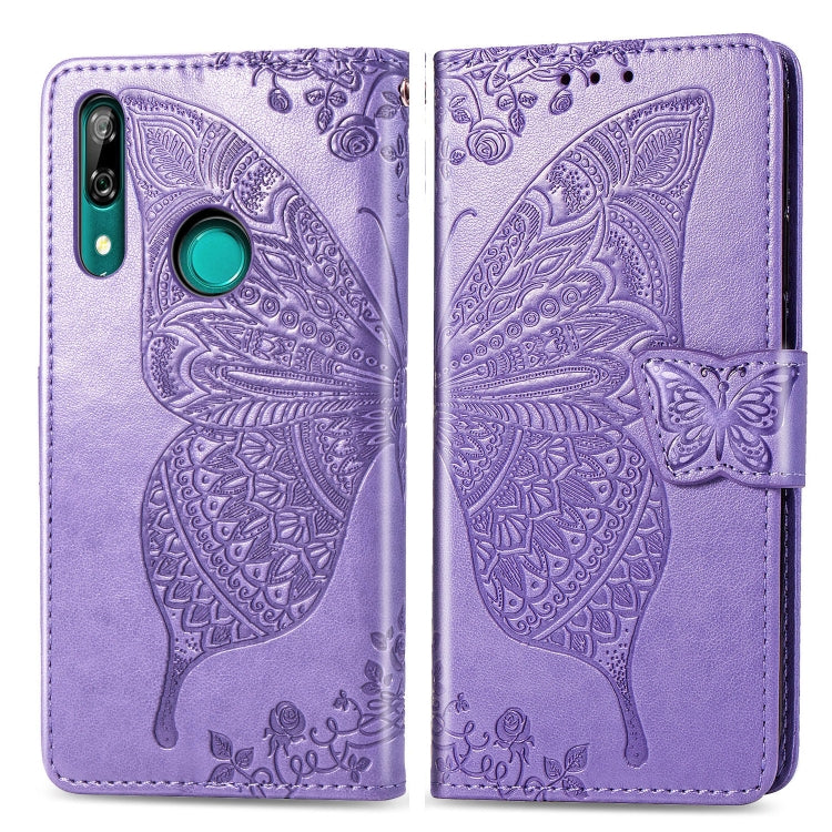 Butterfly Love Flowers Embossing Horizontal Flip Leather Case For Huawei P Smart Z with Holder & Card Slots & Wallet & Lanyard