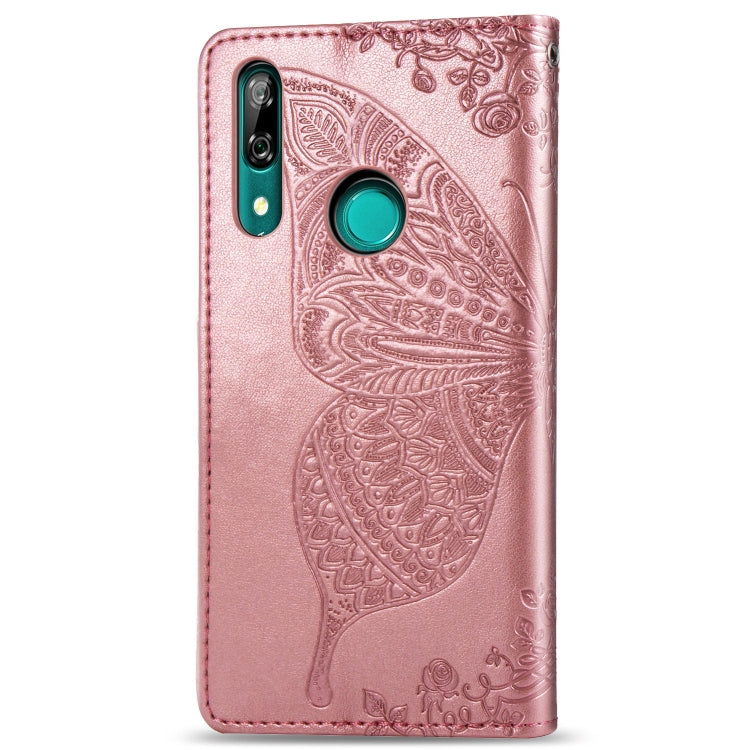 Butterfly Love Flowers Embossing Horizontal Flip Leather Case For Huawei P Smart Z with Holder & Card Slots & Wallet & Lanyard