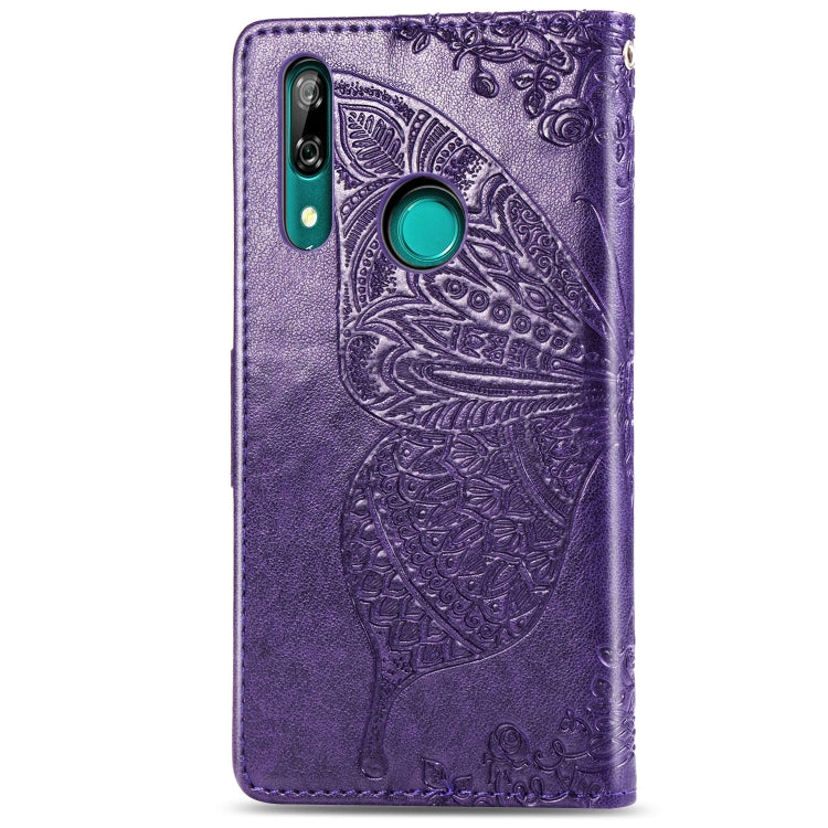 Butterfly Love Flowers Embossing Horizontal Flip Leather Case For Huawei P Smart Z with Holder & Card Slots & Wallet & Lanyard