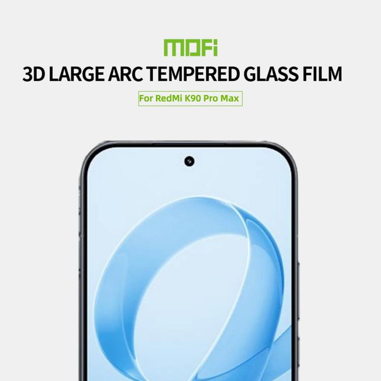 For Redmi K90 Pro Max Unlock MOFI 9H 3D Explosion-proof Curved Screen Tempered Glass Film - Black