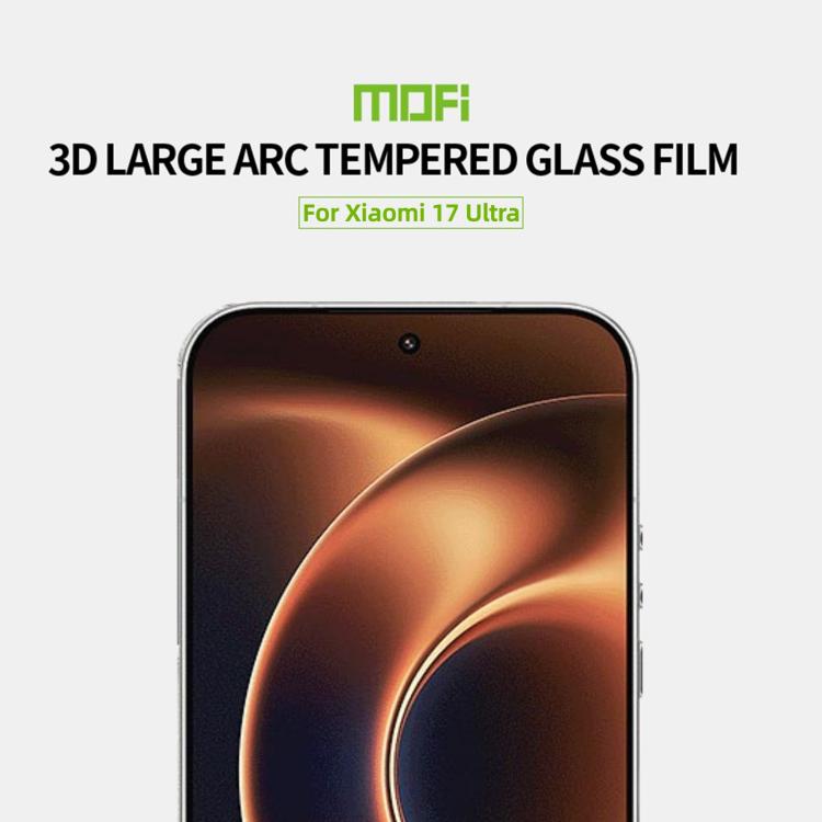 For Xiaomi 17 Ultra Unlock MOFI 9H 3D Explosion-proof Curved Screen Tempered Glass Film - Black
