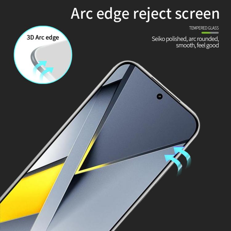 For Xiaomi Poco F8 Ultra Unlock MOFI 9H 3D Explosion-proof Curved Screen Tempered Glass Film - Black