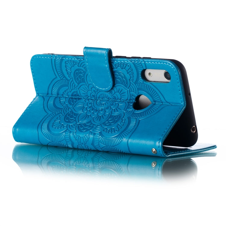 Mandala Embossing Pattern Horizontal Flip Leather Case for Huawei Y6 (2019) & Y6 Pro (2019) & Enjoy 9E, with Holder & Card Slots & Wallet & Photo Frame &  Lanyard