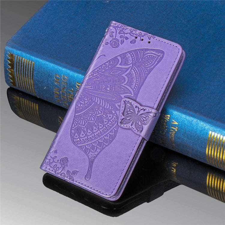 Butterfly Love Flowers Embossing Horizontal Flip Leather Case for LG Q60 , with Holder & Card Slots & Wallet & Lanyard