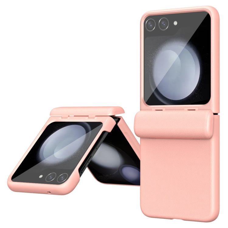 For Samsung Galaxy Z Flip6 / Flip7 FE Integrated Film Plain Leather Phone Case
