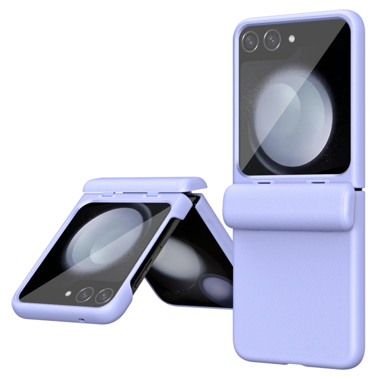 For Samsung Galaxy Z Flip6 / Flip7 FE Integrated Film Plain Leather Phone Case