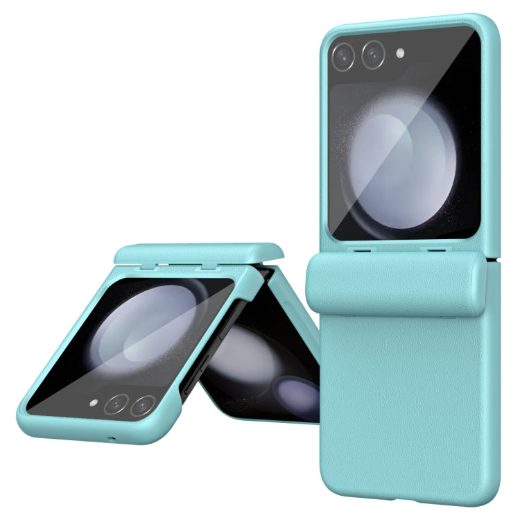 For Samsung Galaxy Z Flip6 / Flip7 FE Integrated Film Plain Leather Phone Case