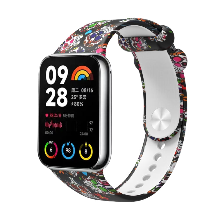 For Xiaomi Mi Band 8 Pro Painted Pattern Silicone Watch Band
