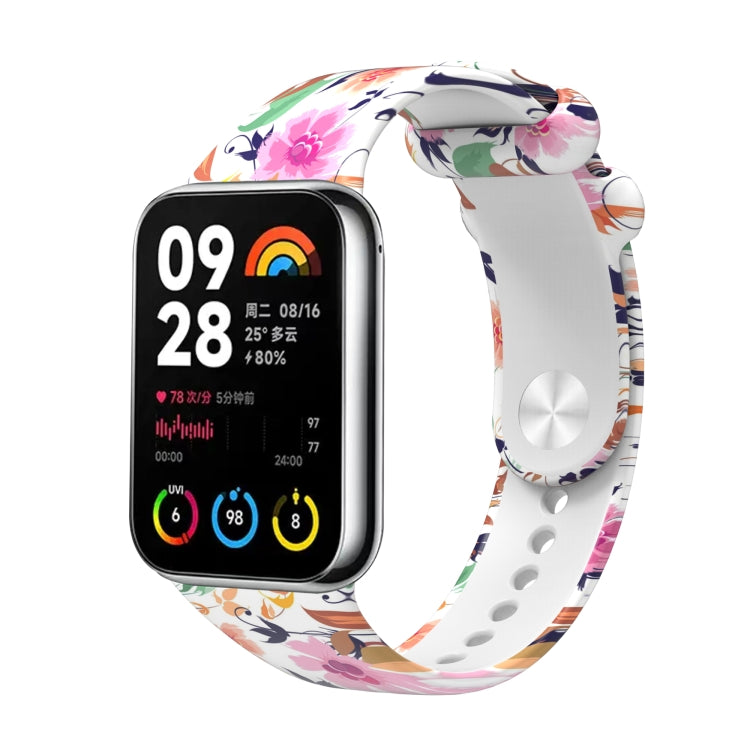 For Xiaomi Mi Band 8 Pro Painted Pattern Silicone Watch Band