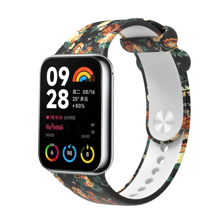 For Xiaomi Mi Band 8 Pro Painted Pattern Silicone Watch Band