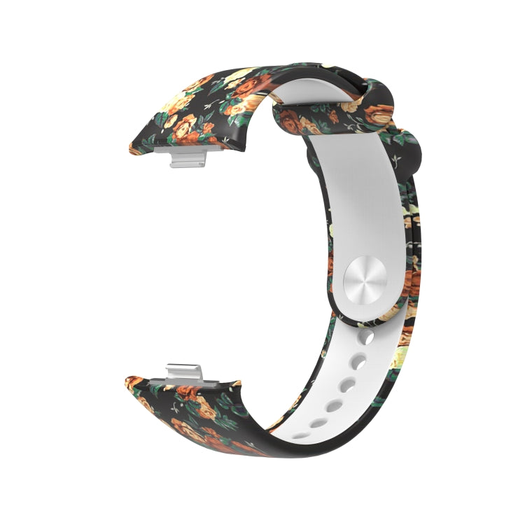 For Xiaomi Mi Band 8 Pro Painted Pattern Silicone Watch Band