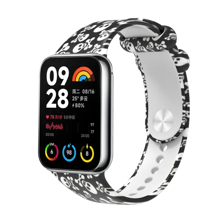 For Xiaomi Mi Band 8 Pro Painted Pattern Silicone Watch Band