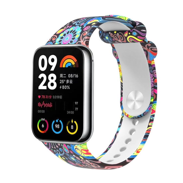 For Xiaomi Mi Band 8 Pro Painted Pattern Silicone Watch Band