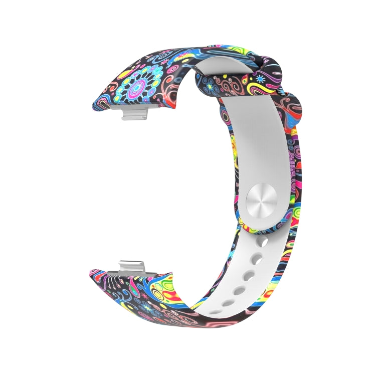For Xiaomi Mi Band 8 Pro Painted Pattern Silicone Watch Band